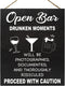 JennyGems Open Bar Hanging Wood Sign | Funny Wedding Reception Decor, Drunken Moments Will Be Photographed