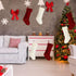 Unique Burgundy and Ivory White Knit Christmas Stockings, Pack of 6, 18"