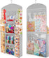 Hanging Gift Wrapping Paper Storage - 40"X17" Grey Double-Sided Christmas Wrapper Bag Container for Closet Organization