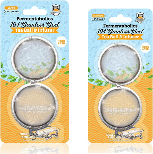 Stainless Steel Tea Ball Infusers 2-Pack, One 2" and One 2.75" Tea Ball, Durable Mesh Filter for Loose Tea