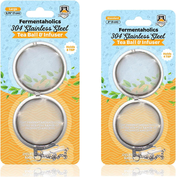 Stainless Steel Tea Ball Infusers 2-Pack, One 2" and One 2.75" Tea Ball, Durable Mesh Filter for Loose Tea