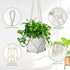 EWPJDK 3 PCS Macrame Plant Hanger Indoor Hanging Planter Basket with Wood Beads Plants Holder Decorative Flower Pot
