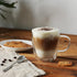 12oz,Double Handle,Set 4 CNGLASS Large Glass Coffee Mugs Walled Insulated Cappuccino Mug