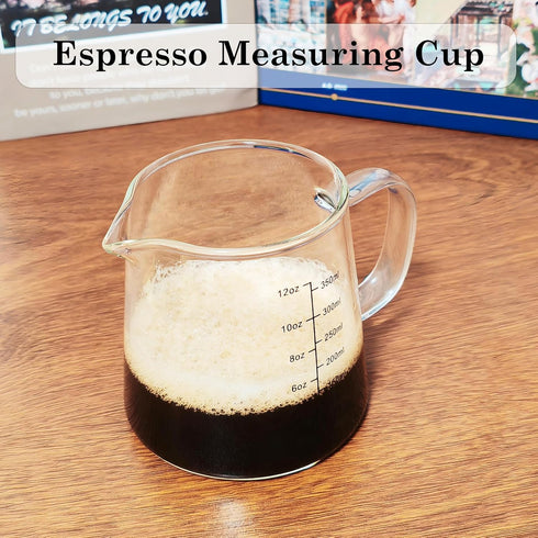 Cups12OZ, TIWPAJS Espresso Espresso Accessories, Expresso Shots Cup, Heat-resistant Glass Measuring Cup, Milk Frothing