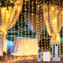 Brightown 300 LED Curtain Lights, 9.8 FT Plug in Fairy Lights for
