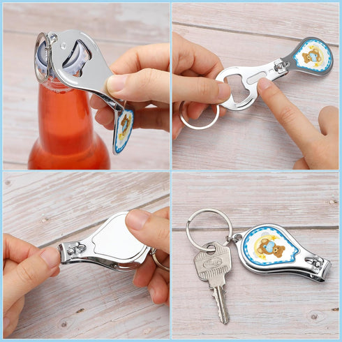 Minatee 50 Set Baby Shower Bottle Opener Favors Nail Clipper Bottle Opener Keychain Baby Shower Thank You Gifts