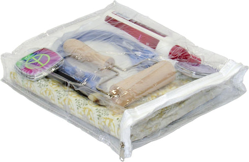 Heavy Duty Vinyl Zippered See-Through Storage Bags (Clear) for Jewelry, Shirts, Cosmetics, Arts & Crafts Supplies and Much More! (9" x 11" x 2") 0.9 Gallon 2-Pack by Oreh Homewares