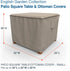 P4A05PM1 Budge English Garden Square Patio Table / Ottoman Cover Heavy Duty and Waterproof, Small, Tan Tweed