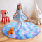 Blivonta Rainbow Round Rug for Bedroom, 4Ft Fluffy Circle Area Rugs for