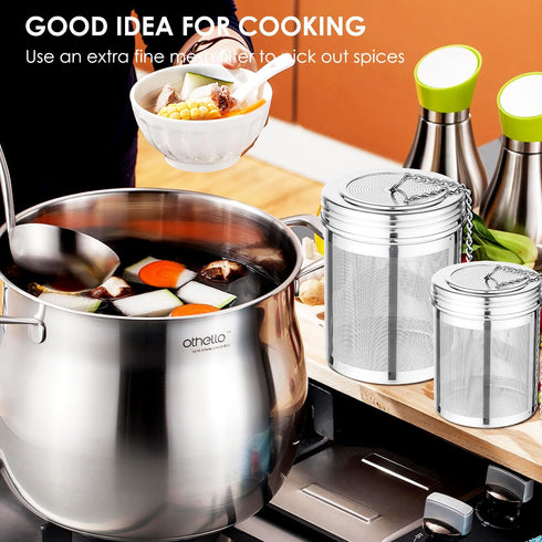 2 Pack Tea Infuser, Extra Fine Mesh Holes Tea Ball Strainers with Threaded Connection, 304 Stainless Steel Cooking