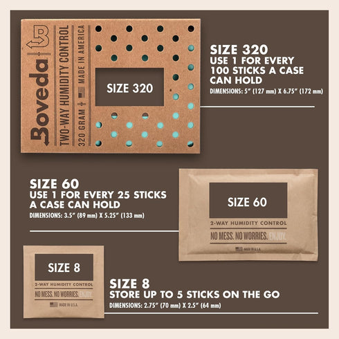 Boveda 72% Two-Way Humidity Control Pack - For Storing Up to 25 Items, Moisture Absorber, Individually Wrapped