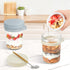 2 Pack 16 oz Xyptorix Overnight Oats Containers with Lids and Spoons, Mason Jars with Removable Separate Compartments