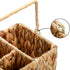 Wicker Flatware Organizer, Woven Utensil Caddy with Handle, Water Hyacinth Cutlery Holder for Picnic Silverware