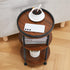 Small Round Side Table for Small Spaces - 3-Tier Modern Accent Table, Slim End Table for Living Room, Bedroom (Cherry)
