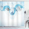 Ambesonne Nautical Shower Curtain - Marine Theme Seashells, Ocean Waves, Fishes, Seahorse, 69" W x 70" L, Grey Blue