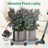 1 11 inch Pc Plant Caddy with Lockable Wheels, Drainage & Self-watering Design, Movable Wheeled Round Planter Stand
