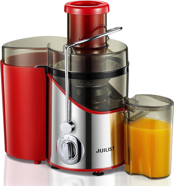 Juicer Machines, Juilist 800W Max Power Juicer Extractor with 3" Wide Mouth, 3-Speed Setting, Easy to Clean, Red