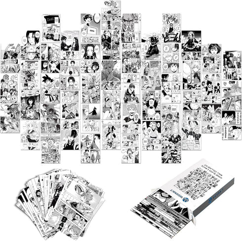 WOONKIT Anime Posters Pack - 50PCS 4X6 INCH MHA Anime Wall Collage Kit for Bedroom and Dorm Decor