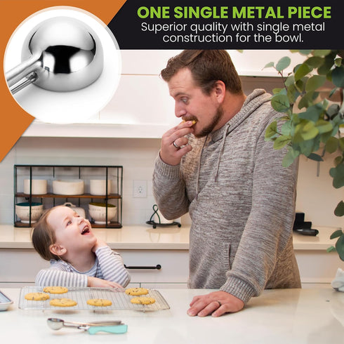 Spring Chef Mint Large Cookie Scoop for Baking, Multifunctional #20 Scoop with Trigger Release, Stainless Steel