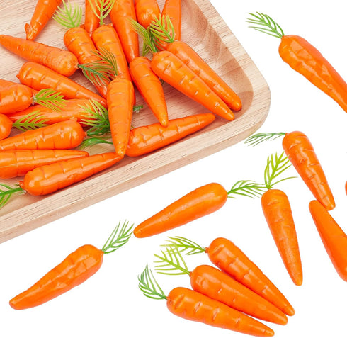 CHGCRAFT 30Pcs Mini Easter Decor Carrots Realistic Fake Fruit Lifelike Carrots Simulation