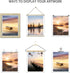 Color Play Lake Scene Wall Art - Sunset Nature Landscape Prints, Unframed 8x10 Inch 4 Piece Decor