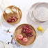 Kmelep 11.8") Round Rattan Serving Tray,Hand-Woven Tray with Handles, Ottoman Decorative Coffee Table Tray,Wicker