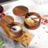 Acacia Wood Salt and Pepper Bowl, Nature Wood Salt Cellar with Built-in Spoon and Magnetic Swivel Lid (Single