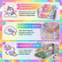 2-in-1 Kids Couch Sofa Toddler Couch Unicorn Glow in the Dark Foldable Kids Sofa Bed Flip Open Toddler Sofa Chair