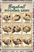 Baseball Pitching Grips Retro Metal Sign, Tin Sign Retro Art Print Poster Decoration, 8x12 Inches