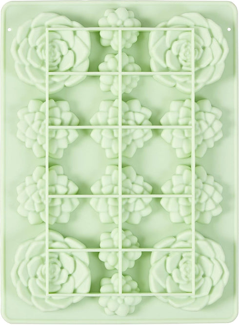 Wilton Silicone Succulents Candy Mould, Mint Color, 14 Holes