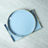 15.6" 10.2" Spsyrine Blue Decorative Serving Tray with Handles, Elegant Plastic Coffee Table Tray for Ottoman, Living