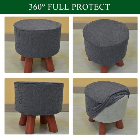 Outdoor,XL,22 CRFATOP Waterproof Round Ottoman Covers Slipcover Stretch Footstool Protector Covers Soft Footrest