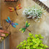 wotieuns 3 Set Metal Dragonfly Wall Decoration, Outdoor Art for Garden Fence, Living Room, and Porch