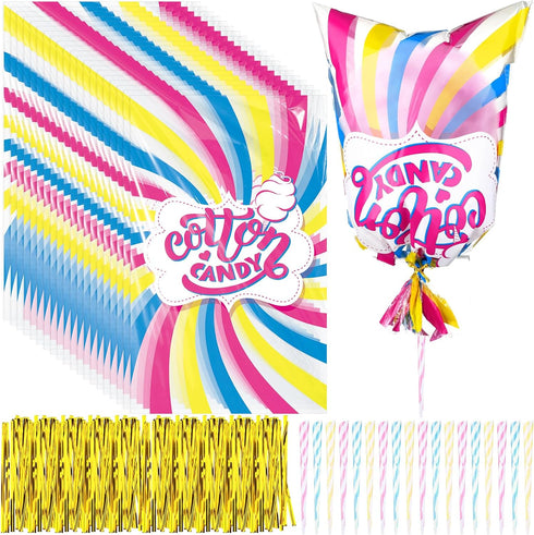 Willinglong Cotton Candy Supplies Kit Include 11.5 x 18.5 Inch Plastic Printed Large
