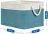 Temary Fabric Storage Baskets 4 Pack, Decorative Bins with Rope Handle for Gift, Clothes, Blankets (White & Teal,