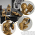 3Pcs FJS Gold Thinker Statues Home Decor Accents, Pulp Reading Women Figurine Decorations for Living Room, Modern