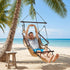 ONCLOUD Hammock Upgraded Unique Hanging Sky Chair, Air Deluxe Swing Seat with Rope (Tan)