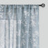 FMFUNCTEX Linen Sheer Curtains - Blue White Blossom Print, 84 Inches Long, Floral Patterned Window Drapes, 2 Panels