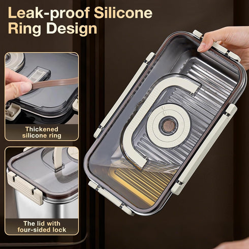 Stainless Steel Bread Box with Handle - a sealed bread storage container featuring a sealed lid and a handle, suitable