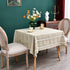 52x52 inch NEWISHER Rustic Farmhouse Embroidered Square Tablecloth Jacquard Striped Table Cloth Linen Texture Washable