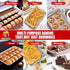 Brownie Pans with Dividers, Non-Stick Baking Tray with 18 Pre-Cut Molds, 12 x 8 Inches