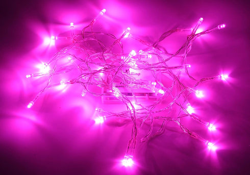 Karlling 40 Decor(Pink,1 Pack) Battery Operated Fairy Lights, Romantic Pink Glow LED String Lights for Valentines Day