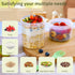 31oz 2 Pack,Dual-Layer LUXEAR Large Overnight Oats Containers with Lids and Spoons Plastic Yogurt Parfait Cups Salad