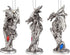 Design Toscano 3 Dragons of The Amesbury Holiday Gemstone Ornament Set, Silver, Christmas
