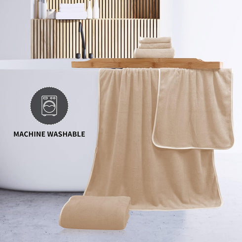 Cosy Family 8-Piece Set, 2 2 4 Microfiber Towel Bath Towels, Hand Towels, and Wash Cloths, Ultra Soft Highly Absorbent
