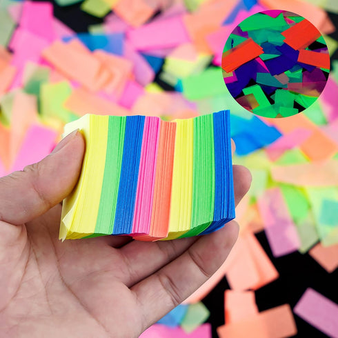 10000 Pieces UV Neon Confetti - Blacklight Glow Party Confetti in 5 Colors for Wedding, Bachelorette, Birthday