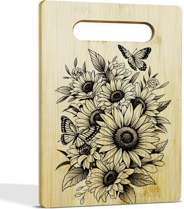 Sunflower Butterfly Decor Chopping Boards for Kitchen, Housewarming Gifts for Women Men, 66 Cutting Board