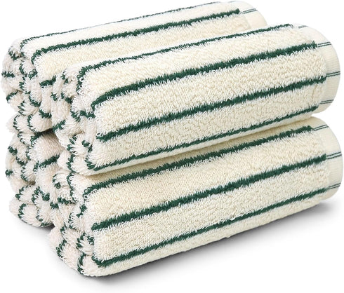 Jacquotha Striped Cotton Washcloths 4 Pack, 13 x 13 - Soft Wash