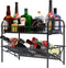 HengLiSam Spice Rack Organizer for Countertop, Heavy Duty Full Solid Metal Kitchen Shelves, 2 Tier Freestanding Holder