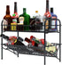 HengLiSam Spice Rack Organizer for Countertop, Heavy Duty Full Solid Metal Kitchen Shelves, 2 Tier Freestanding Holder